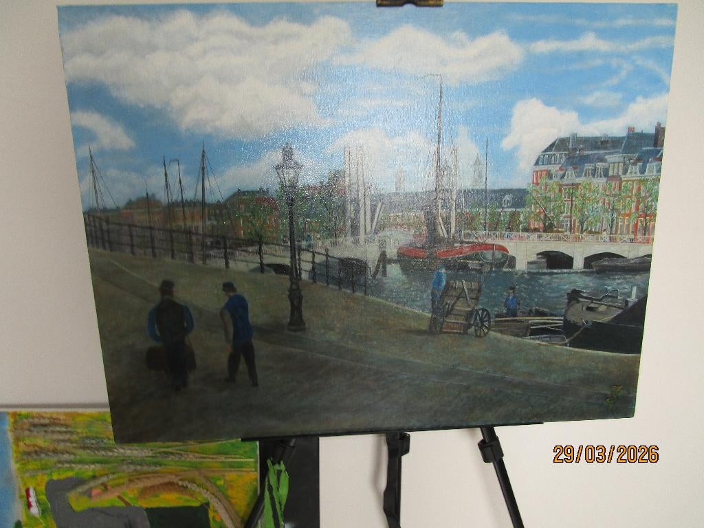 schilderij magere brug  amsterdam, Ophalen of Verzenden