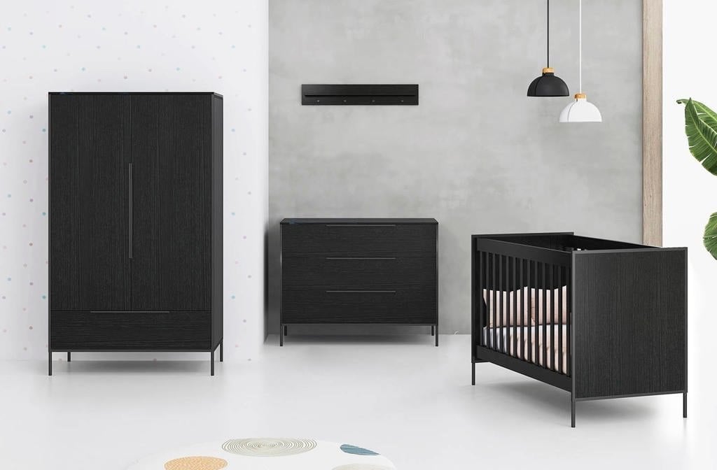 Cabino 3-delige babykamer Marble - Zwart, Ophalen, Zo goed als nieuw, Jongetje of Meisje