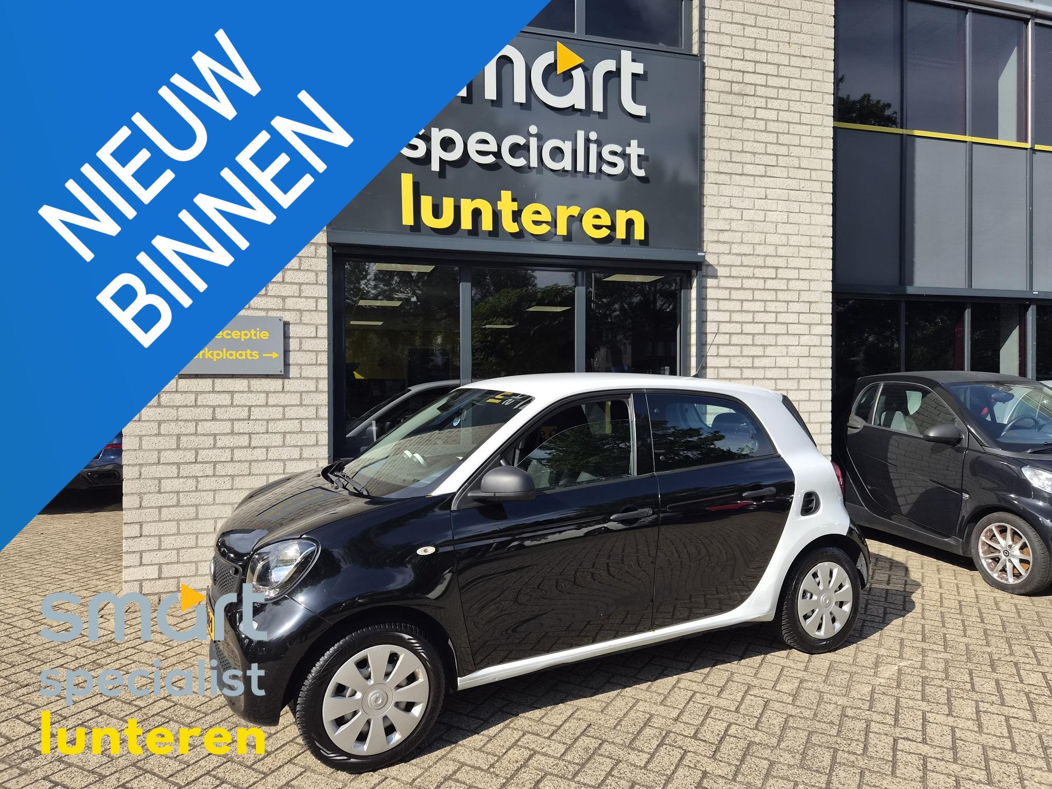 smart forfour 1.0 Pure, Gebruikt, 4 stoelen, Zwart, Origineel Nederlands