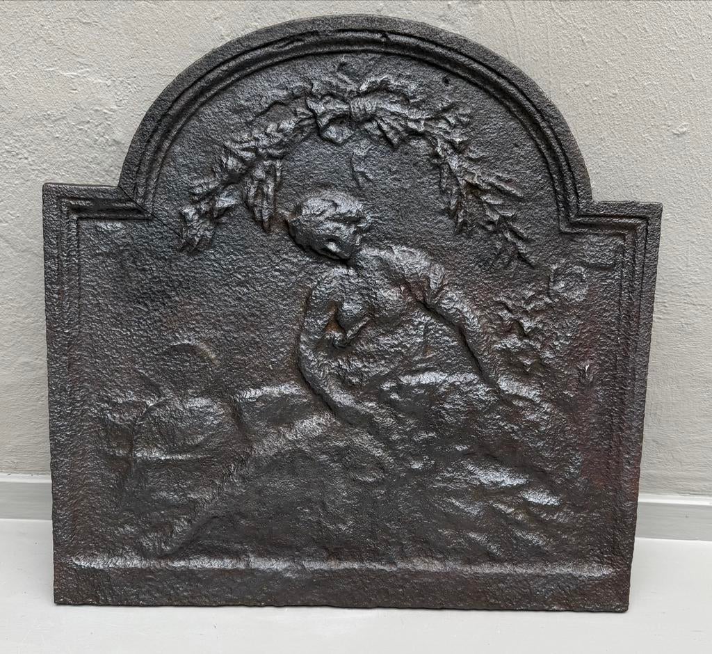 Antieke gietijzeren haardplaat, Antiek en Kunst, Ophalen