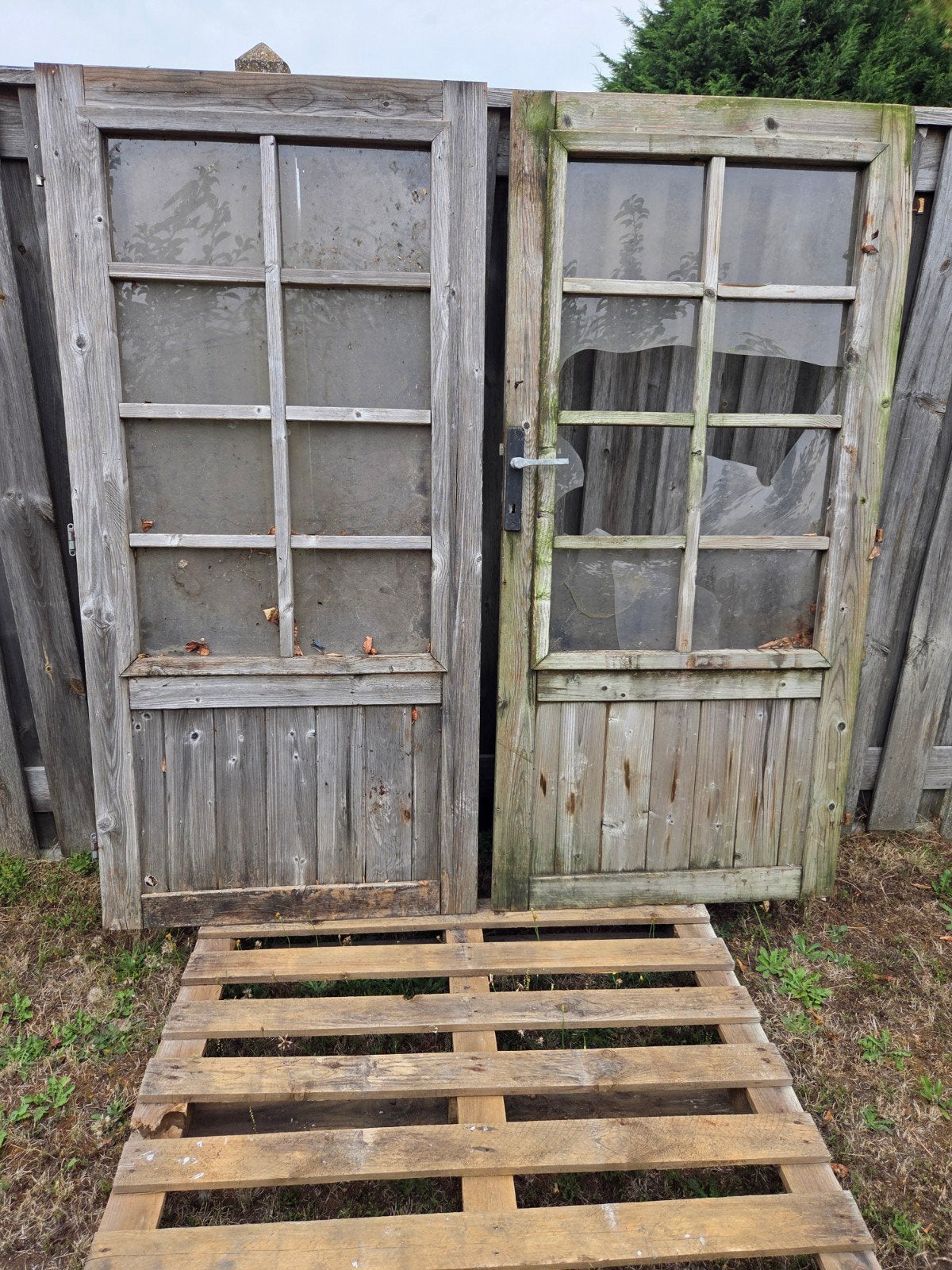 Tuinhuis deuren, Doe-het-zelf en Verbouw, Ophalen, Gebruikt, 80 tot 100 cm, Buitendeur