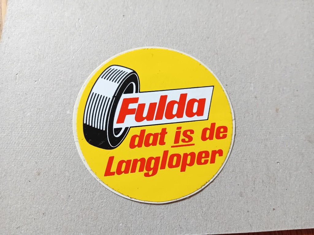 Fulda sticker logo dat is de langloper 8cm, Verzamelen, Ophalen of Verzenden, Zo goed als nieuw, Bedrijf of Vereniging