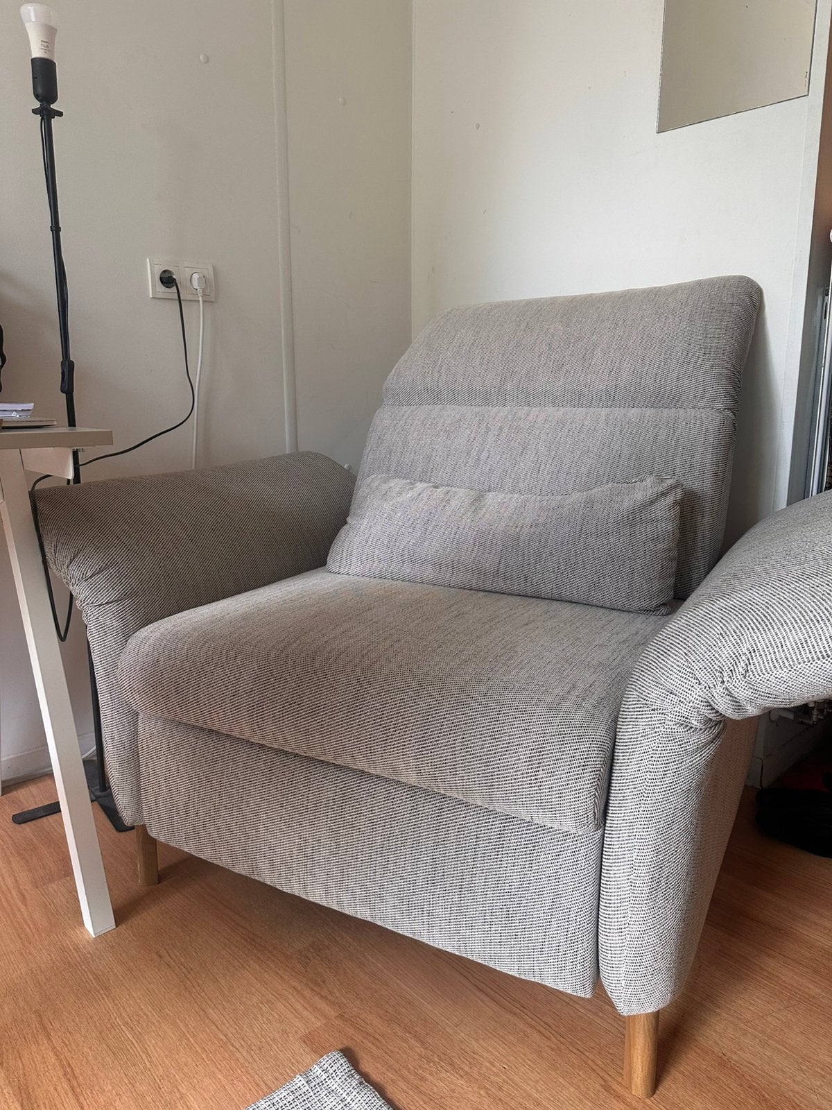 Beige gray armchair from IKEA, Ophalen, Eenpersoons, 75 tot 100 cm, Zo goed als nieuw
