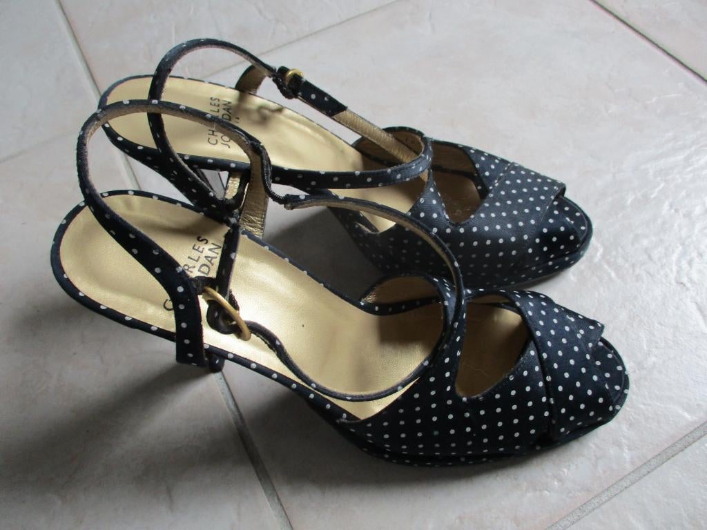 CHARLES JOURDAN LEREN ZOMERPUMPS Maat 6,5 made in SPAIN, Pumps, CHARLES JOURDAN, Zo goed als nieuw, Verzenden