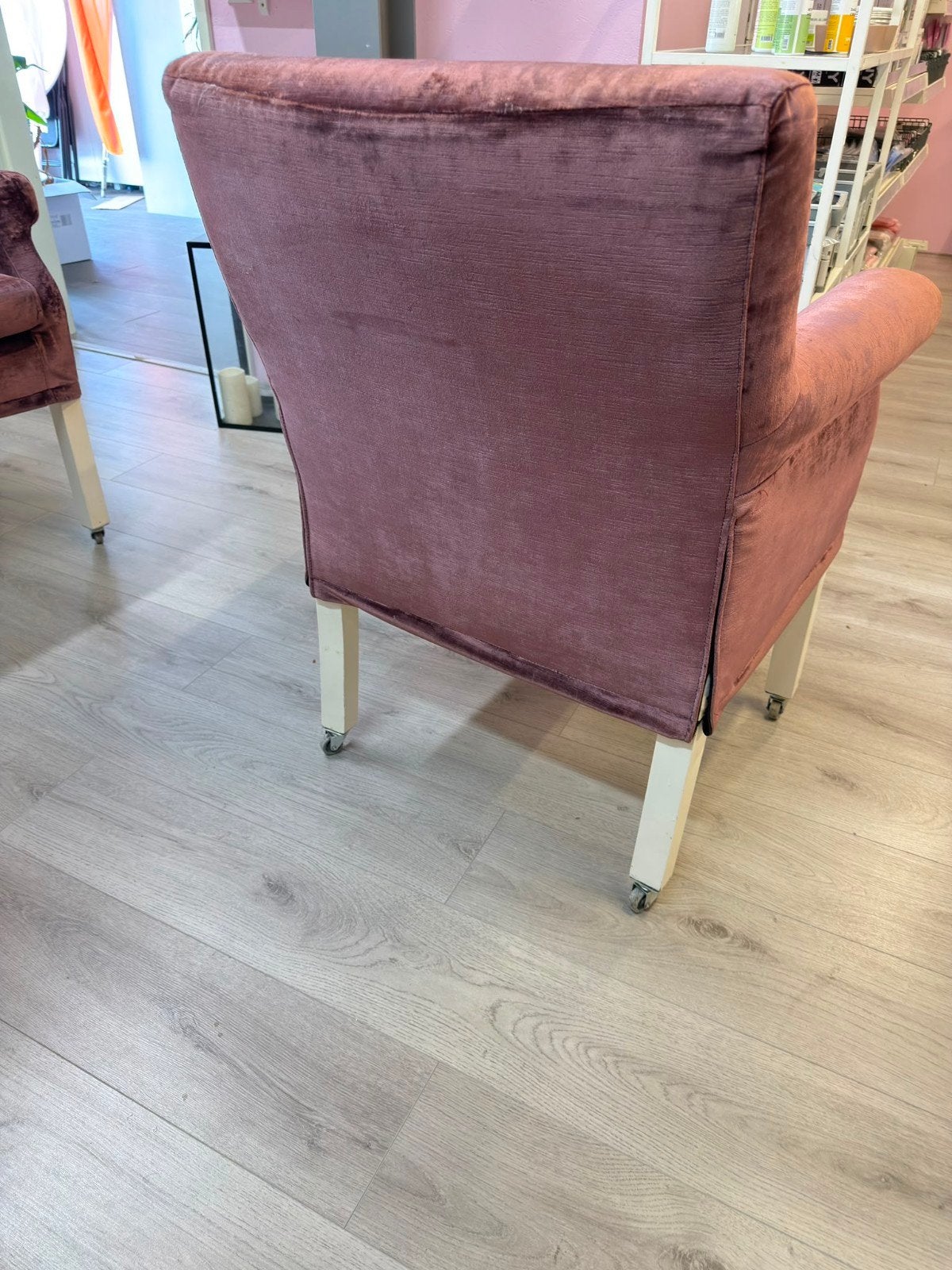4x Comfortabele stoelen in paarse stof, Huis en Inrichting, Stoelen, Ophalen, Gebruikt, Vier, Stof