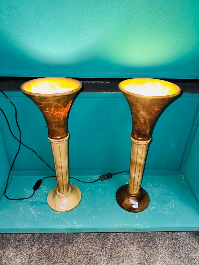 Twee Spaanse Albaster lampen, Ophalen of Verzenden