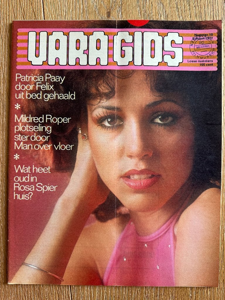 VARA Gids 5-3-1977 Patricia Paay Brian Ferry, Ophalen of Verzenden, Gelezen, Muziek, Film of Tv