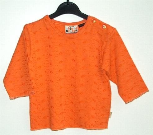 62 Rebble Pebble : oranje T-shirtje met glanskatoen stiksels, Ophalen, Nieuw, Meisje, Shirtje of Longsleeve