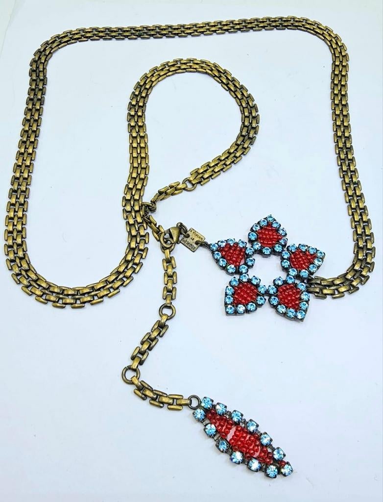 Vintage Konplott by Miranda Ko Design Ketting Met Strass, Sieraden, Tassen en Uiterlijk, Antieke sieraden, Overige materialen