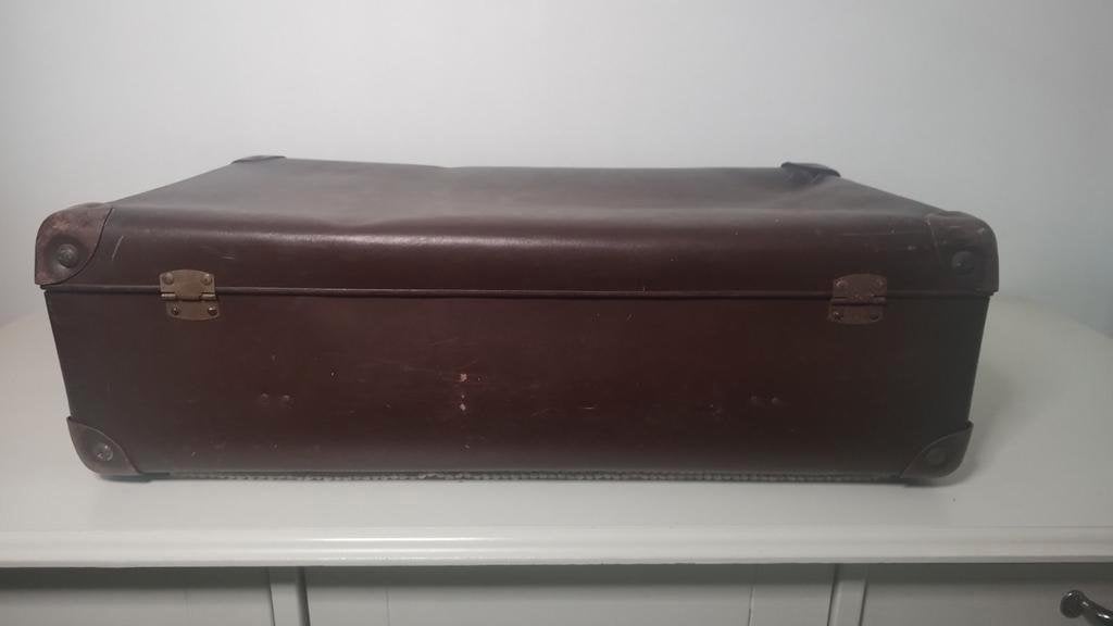 K608 VULCAN FIBRE vintage jaren 40 koffer bruin 64x39x19, Sieraden, Tassen en Uiterlijk, 60 tot 70 cm, Overige materialen, Gebruikt