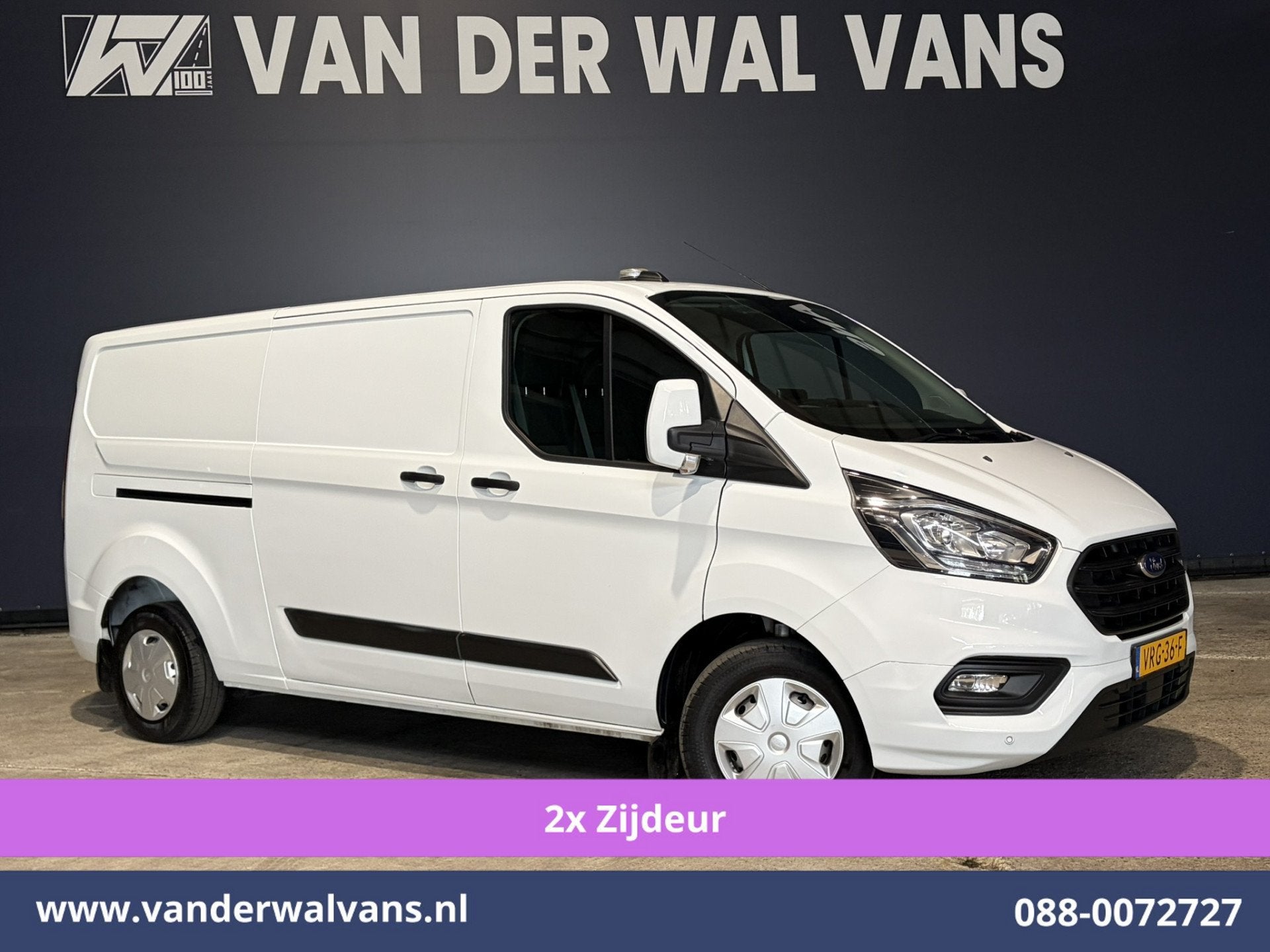 Ford Transit Custom 2.0 TDCI 130pk L2H1 Euro6 Airco | 2x zij, Auto's, Voorwielaandrijving, Dealer onderhouden, 4 cilinders, Startonderbreker