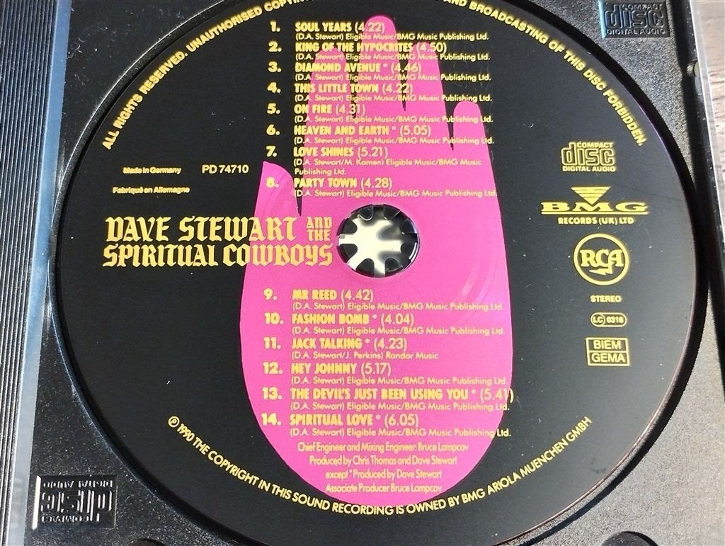 Dave Stewart And The Spiritual Cowboys, Ophalen of Verzenden, Zo goed als nieuw, Pop