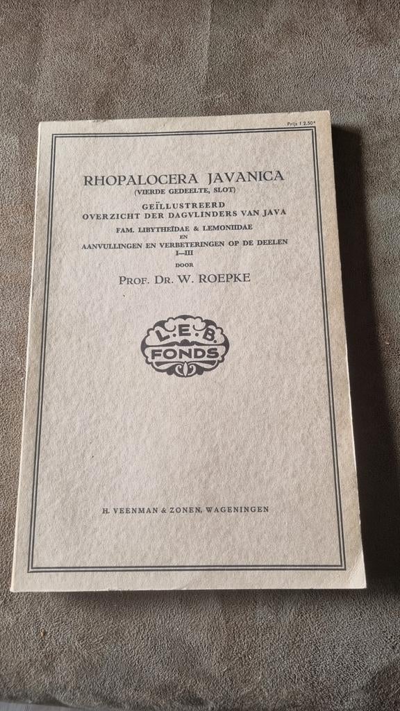 Rhopalocera Javanica - Dagvlinders van Java (1942), Boeken, Overige Boeken, Ophalen of Verzenden
