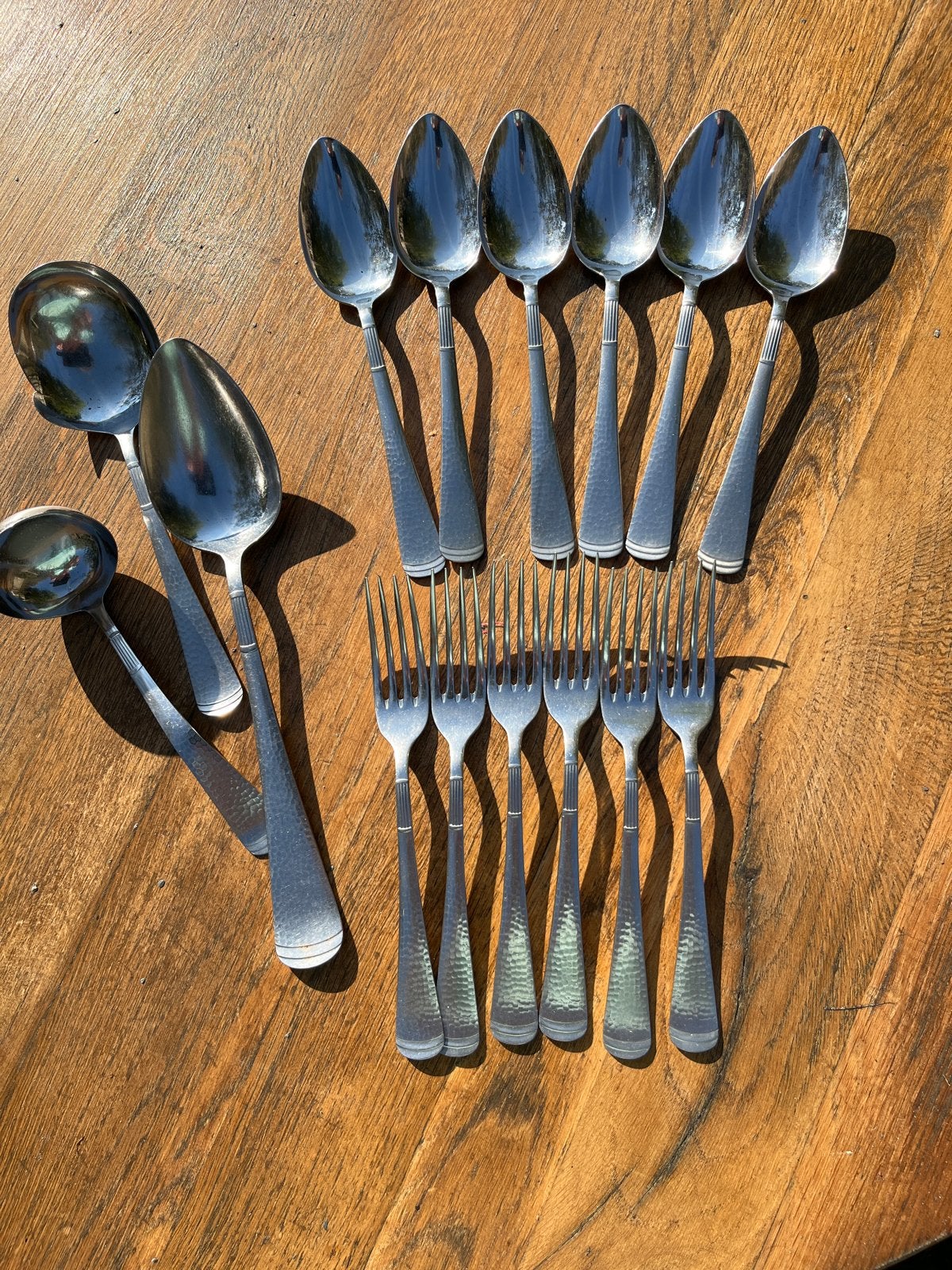 Sola Massive bestekset: opscheplepels, vorken en lepels, Antiek en Kunst, Ophalen of Verzenden