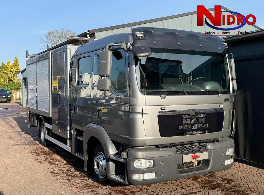 MAN TGL 8.180 EEV CrewCab AC Kraan Lier Power Elektric Insta, Auto's, Euro 5, Achterwielaandrijving, 179 pk, MAN