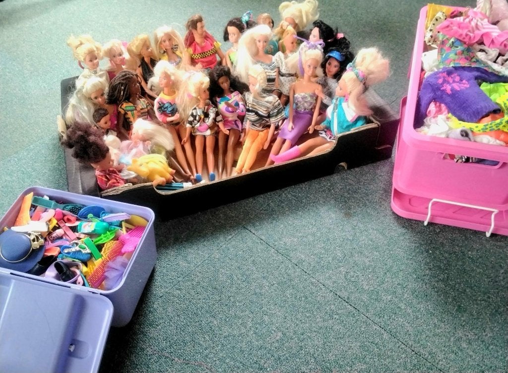 Leuke verzameling oude Barbie modellen 22 stuks plus doos, Ophalen of Verzenden, Pop