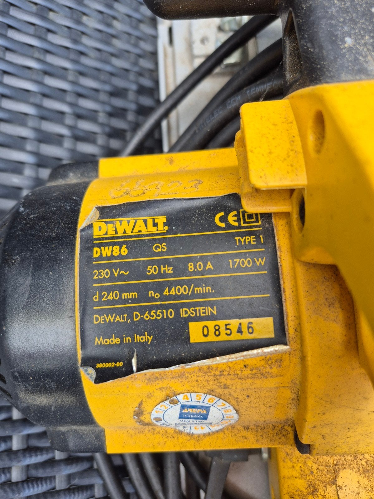 De walt afkortzaag, Doe-het-zelf en Verbouw, Gereedschap | Slijpmachines, Ophalen, Gebruikt, 1000 watt of meer, Overige typen