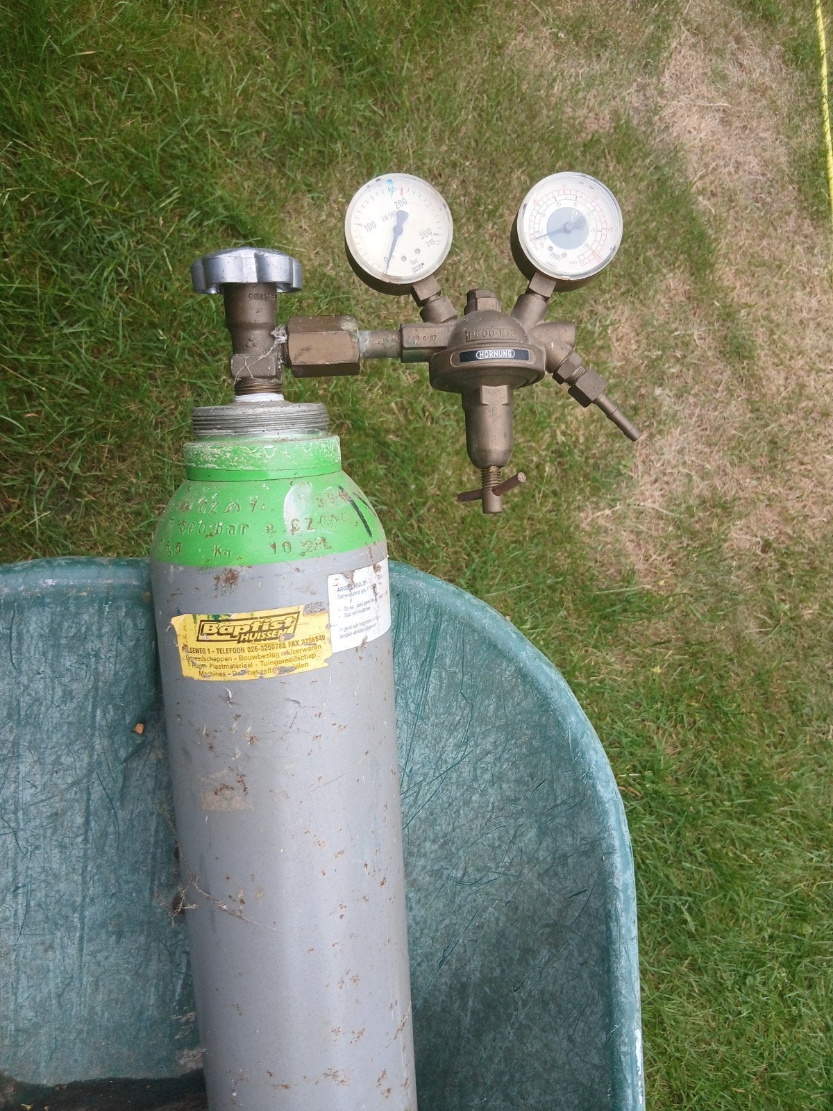 Ar-co2 cilinder + reduceer ventiel, Doe-het-zelf en Verbouw, Ophalen, Gebruikt