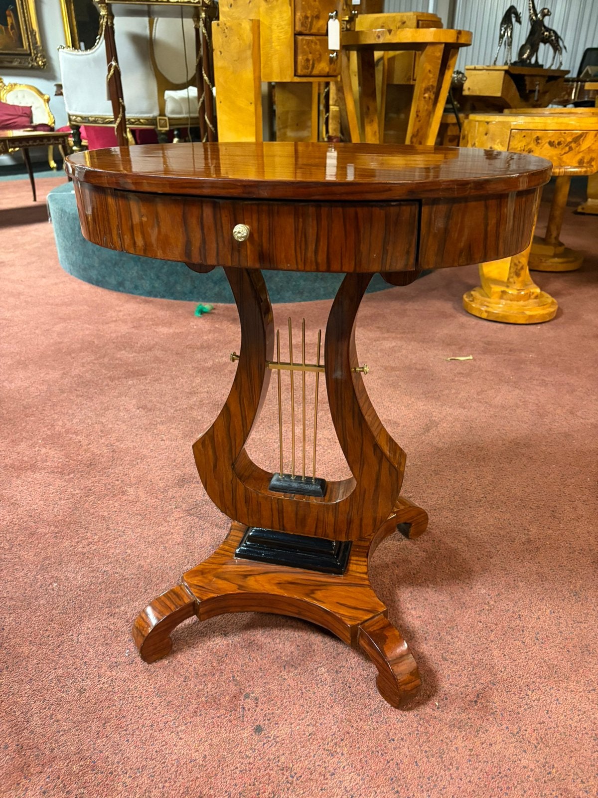 Harp tafel palissander met lade, Ophalen of Verzenden
