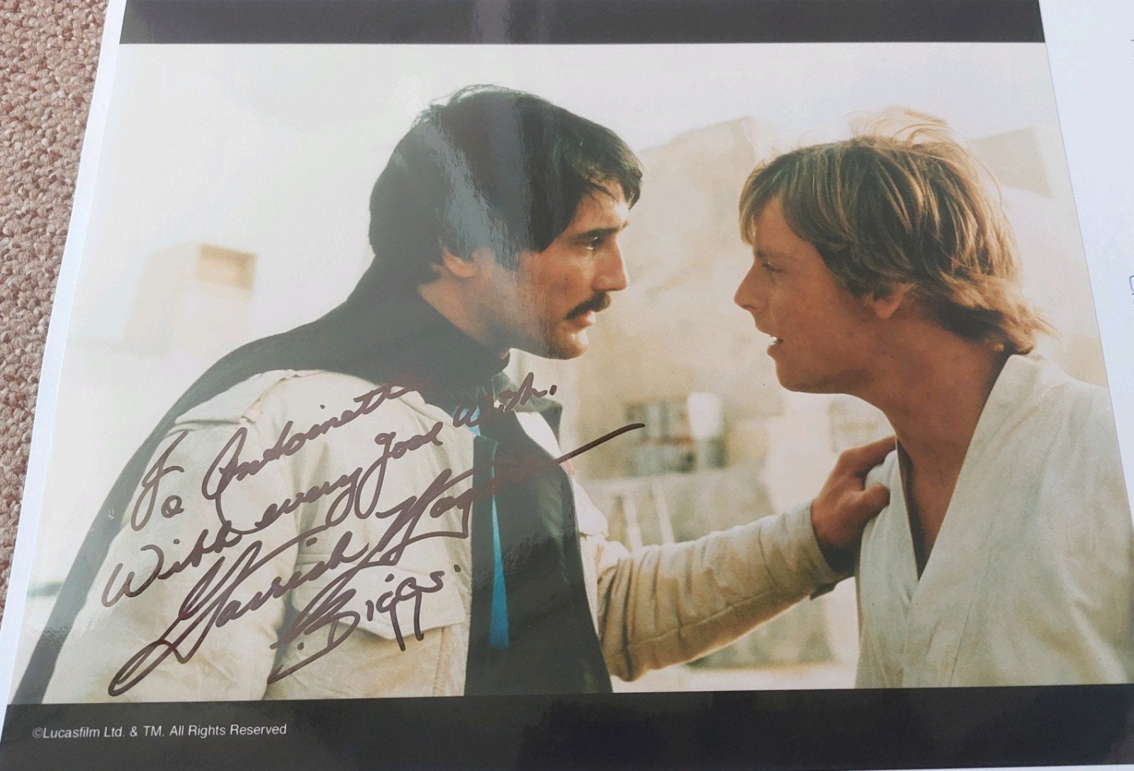 Handtekening Garrich Hagon - Biggs Darklighter, Verzamelen, Star Wars, Nieuw, Overige typen, Ophalen of Verzenden