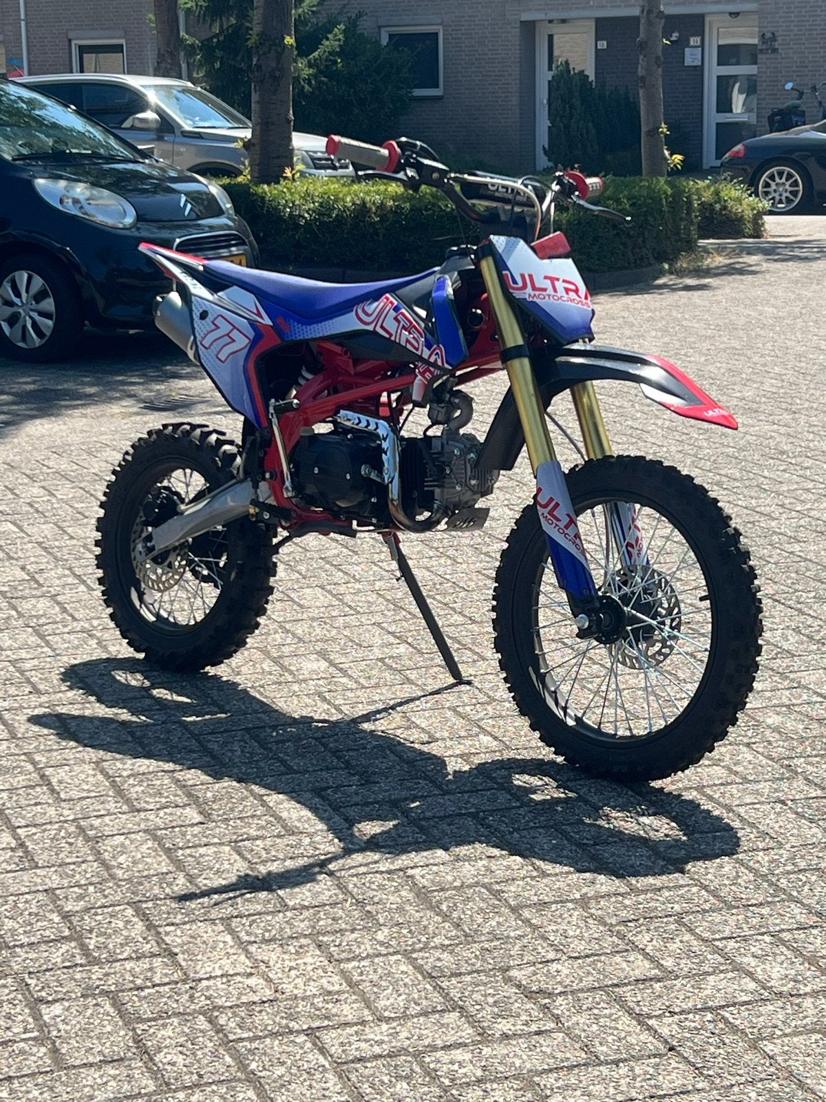 Pitbike 125cc, Fietsen en Brommers, Minibikes, Midibikes en Pitbikes, Zo goed als nieuw, Pitbike, Schijfrem, Ophalen