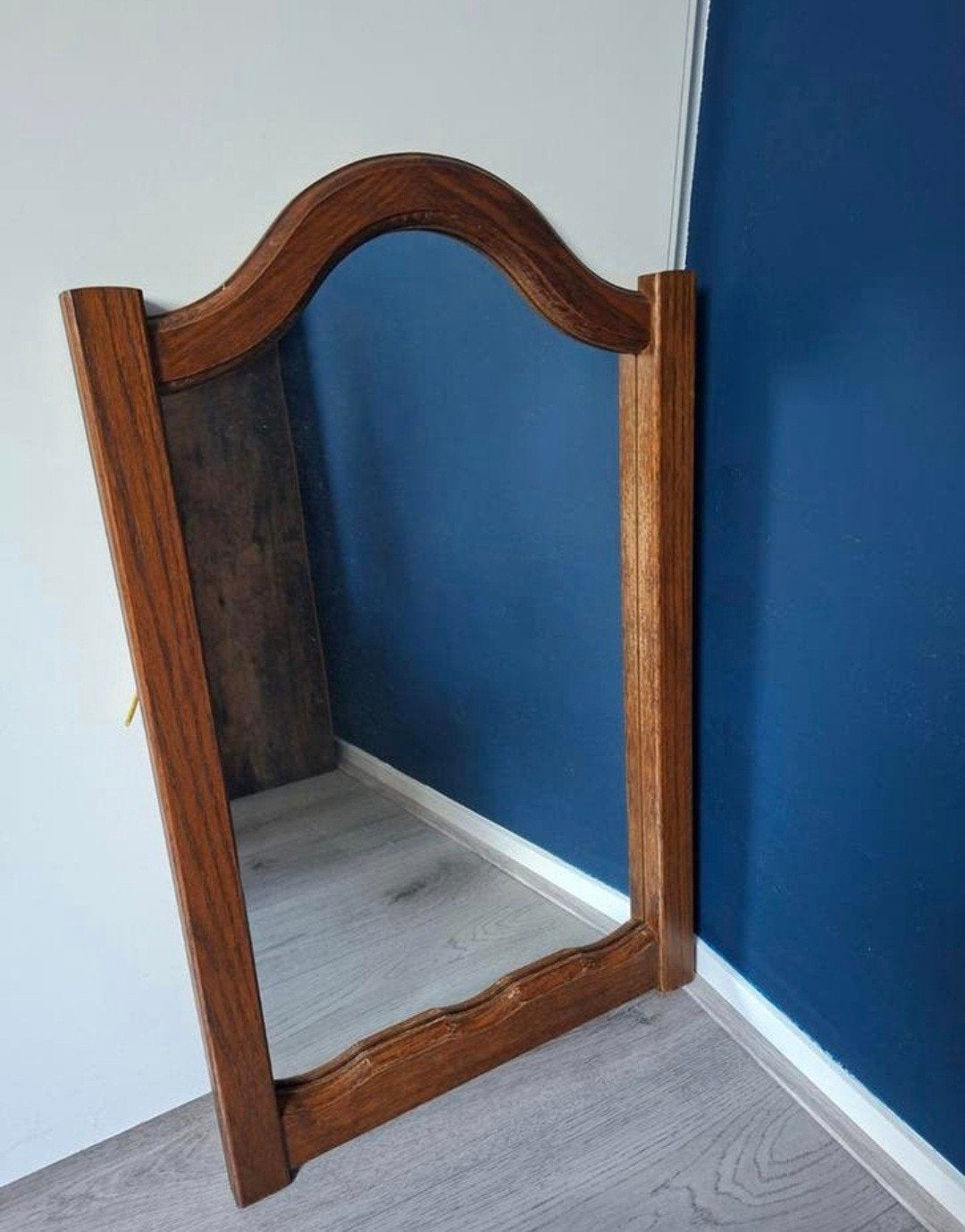 Vintage Spiegel met Houten Lijst - 80x50 cm, Ophalen, 50 tot 100 cm, Minder dan 100 cm