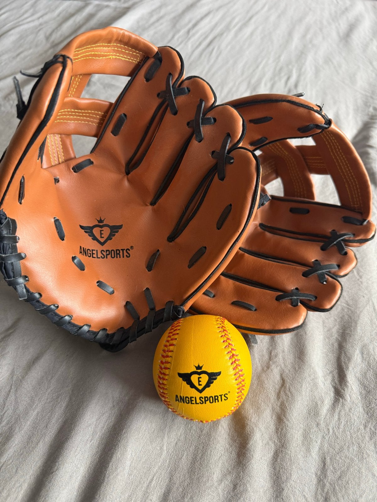Honkbalhandschoenen set met bal - ANGELSPORTS, Ophalen of Verzenden, Nieuw