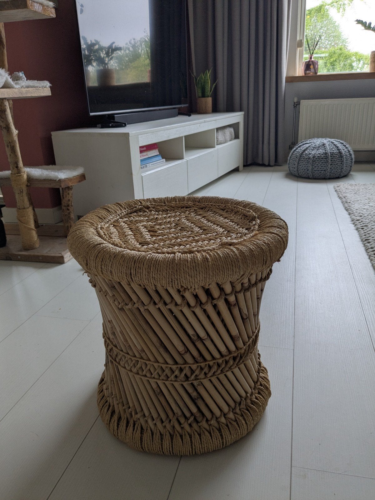 Rotan krukje / bijzettafel, Huis en Inrichting, Ophalen, Zo goed als nieuw, Overige materialen