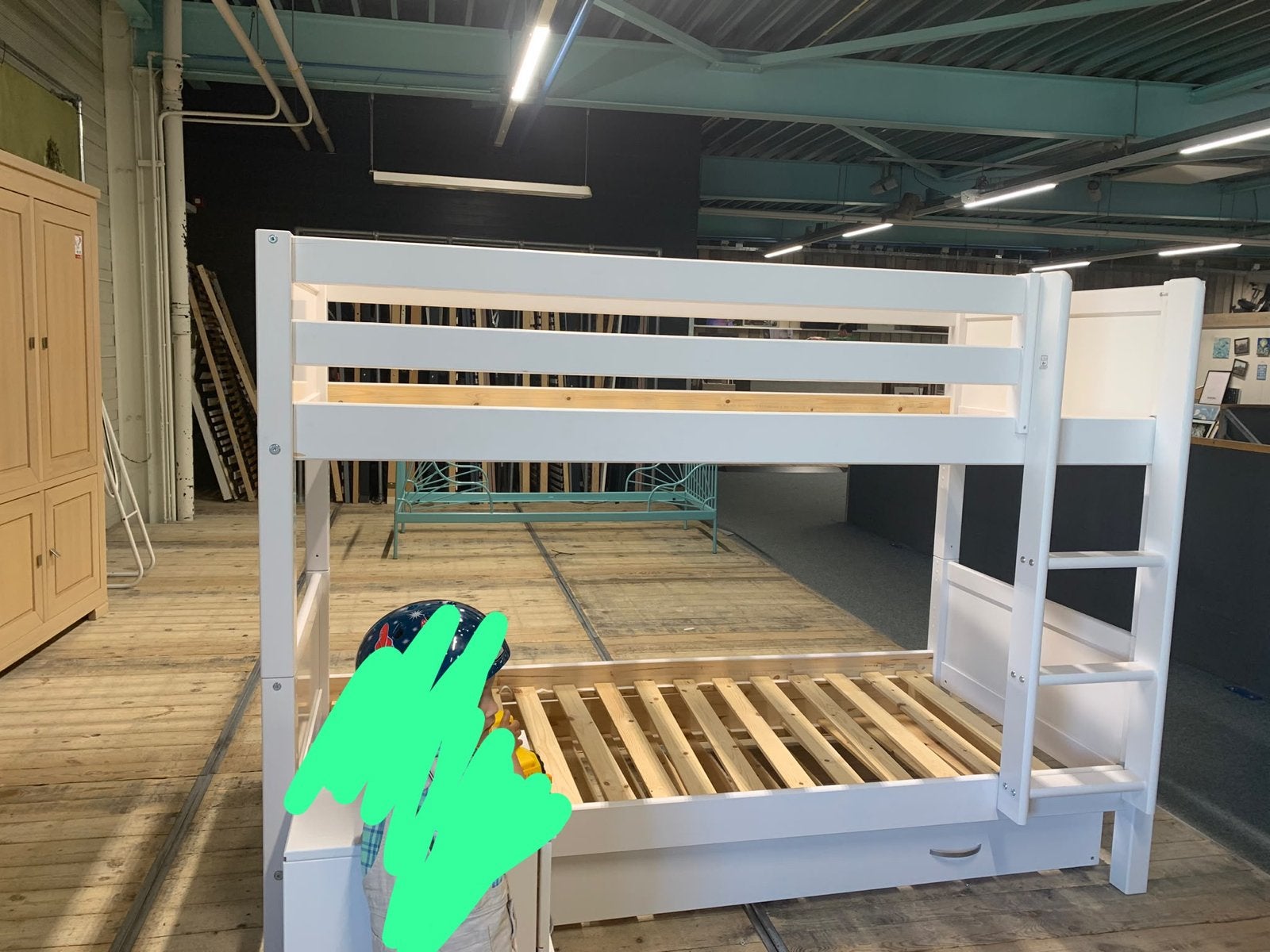 Nieuw 3-persoons stapelbed met uitschuifbaar bed - 210 cm, Ophalen, 210 cm, 160 tot 180 cm, Overige maten