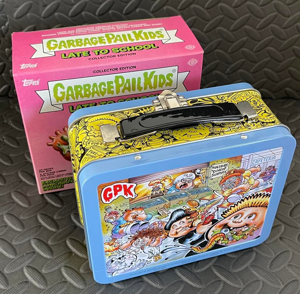 GPK Late to School Blauwe Lunch Box 2020 Collector Tin, Ophalen of Verzenden, Zo goed als nieuw, Meerdere stickers