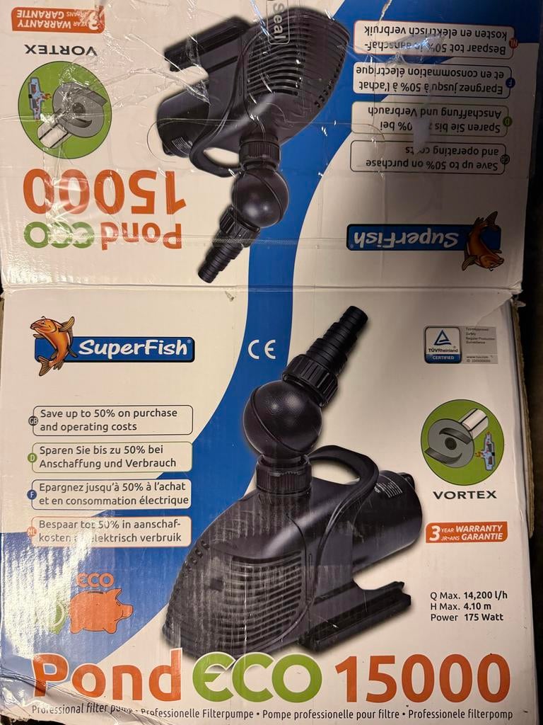 SuperFish Pond ECO 15000 Vijverpomp, Ophalen of Verzenden, Nieuw