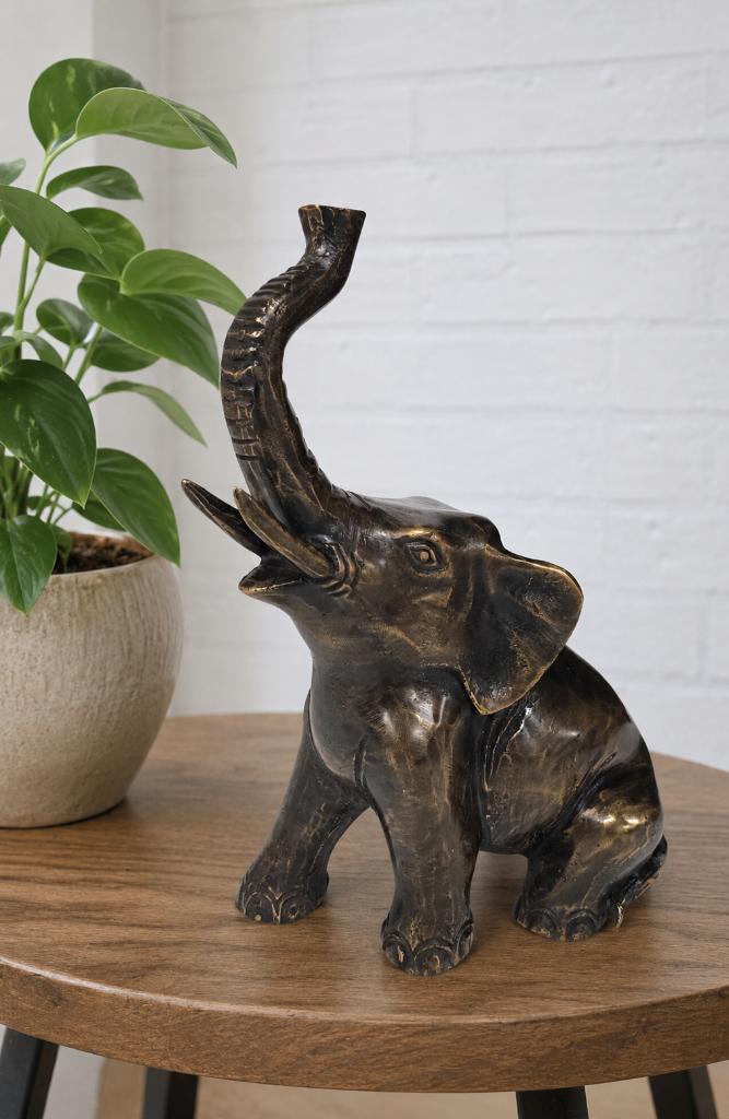 BRONZEN OLIFANT/ DIERENBEELD / 26 cm hoog
