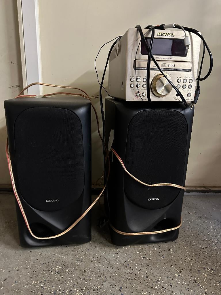 Twee Kenwood boxen met Sansui versterker, Ophalen, Gebruikt, Overige systemen, Overige merken