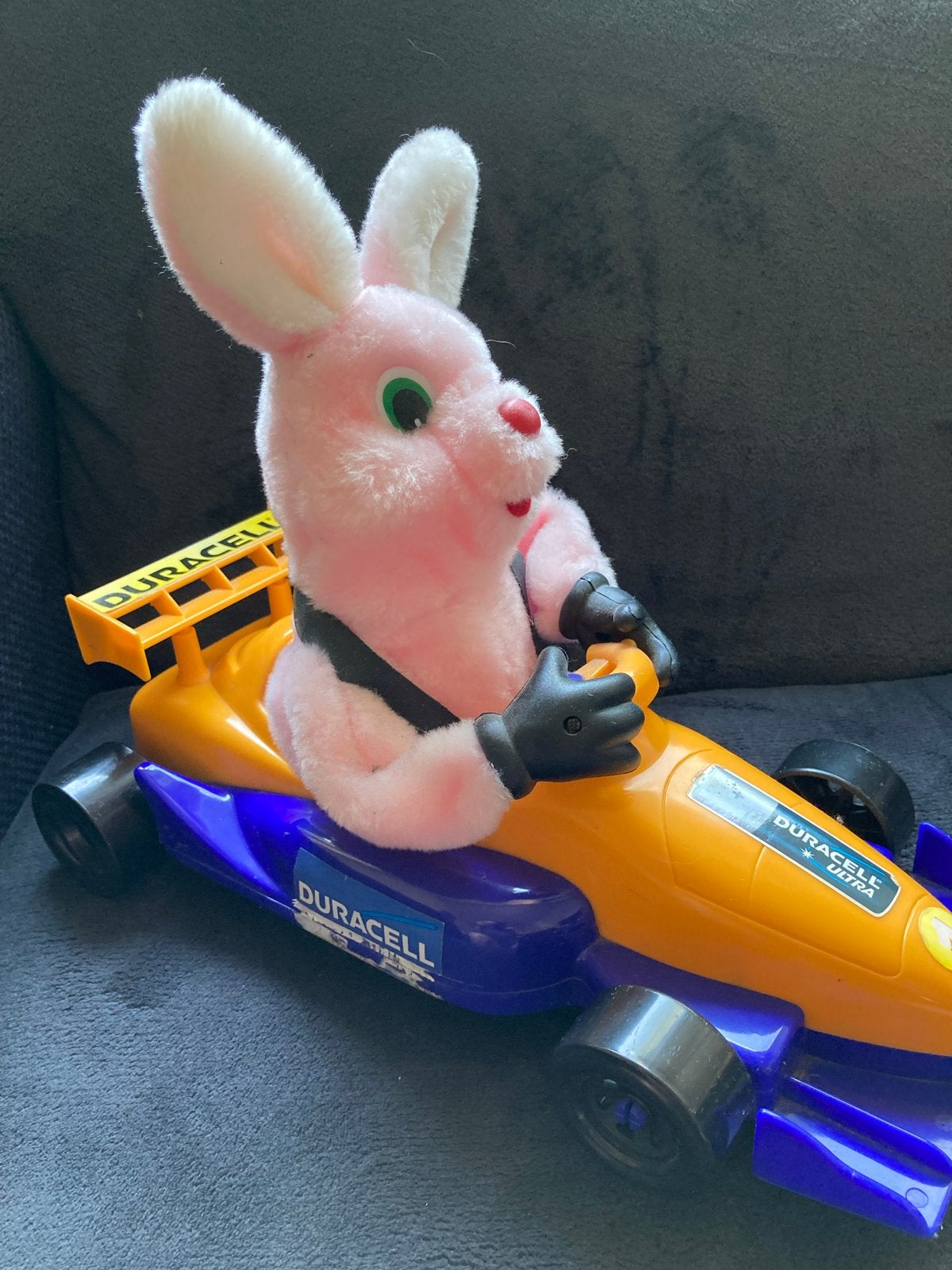 Duracell Konijn in raceauto - Vintage speelgoed, Verzamelen, Ophalen, Gebruikt