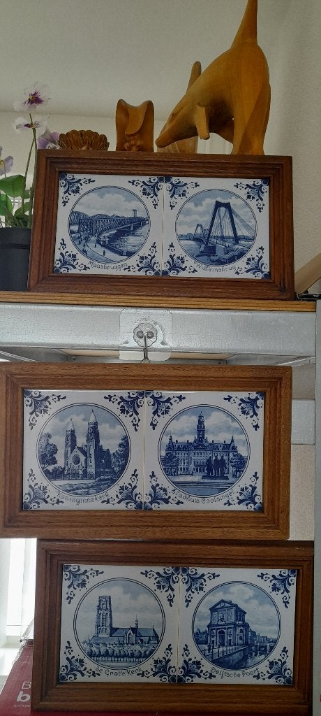 Delfts Blauwe Tegeltableaus met Rotterdamse Beelden, Antiek en Kunst, Verzenden
