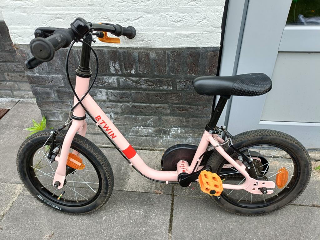 BTwin Discover 500 2-in-1 Kinder- en Loopfiets 14 inch, Fietsen en Brommers, Fietsen | Kinderfietsjes, Gebruikt, Minder dan 16 inch