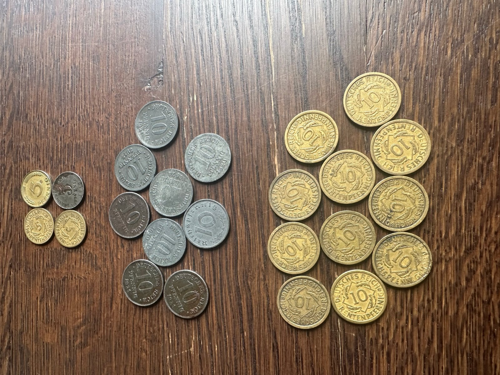 Duitse 5, 10 en 50 Pfennig munten - Diverse jaartallen, Ophalen, Duitsland, Setje