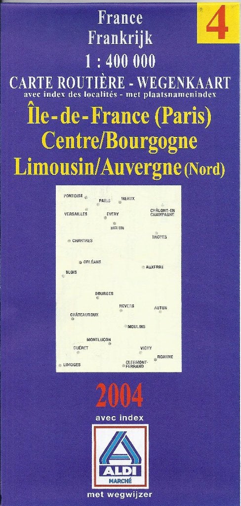 A248 Plattegrond Parijs Bourgogne Auvergne ( kaart 4 ), Frankrijk, Ophalen of Verzenden, 1800 tot 2000, Landkaart