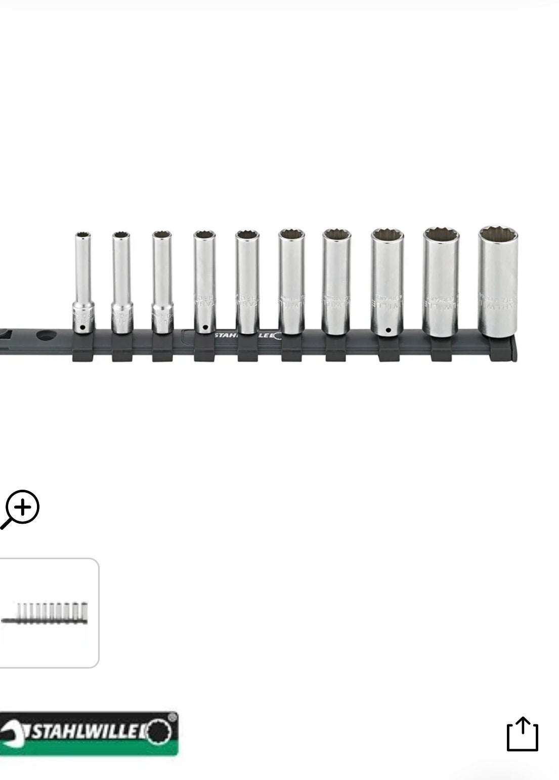 Gezocht: Stahlwille lange doppen set 3/8 (los of op rail), Ophalen of Verzenden, Gebruikt, Sleutel/ratel, Overige merken