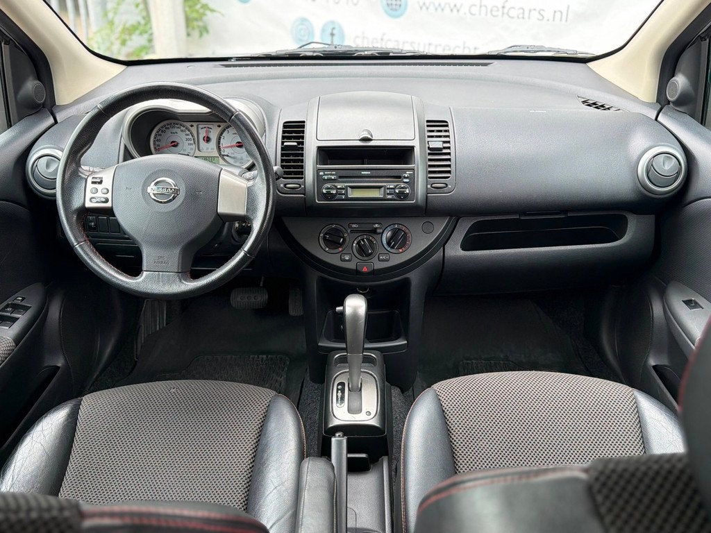 Nissan Note 1.6|AUTOMAAT|AIRCO|ORG LAGE KM|BOEKJES|1EIGENAAR, Auto's, Nissan, Gebruikt, 750 kg, 4 cilinders, Leder en Stof