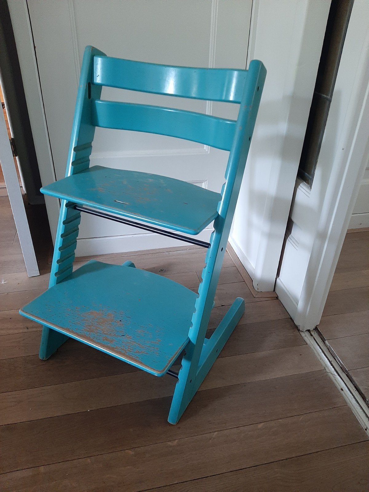 Stokke Trip Trap lichtblauw, Ophalen, Gebruikt, Meegroeistoel