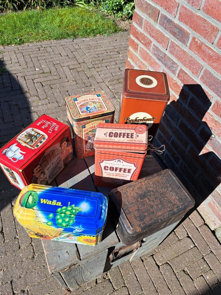 Set van 6 Vintage Blikken - Diverse Merken en Ontwerpen, Verzamelen, Blikken, Ophalen