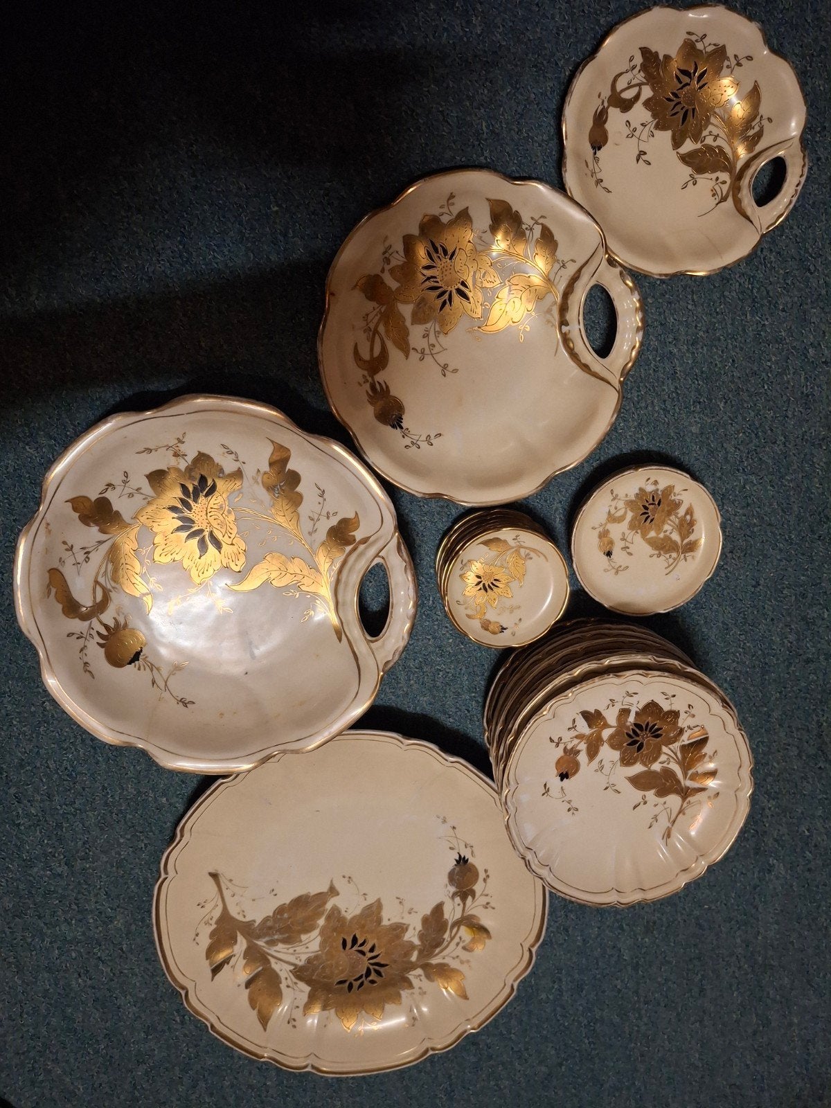 Antiek Oscar Schlegelmilch porselein servies, handgeschilde, Ophalen of Verzenden
