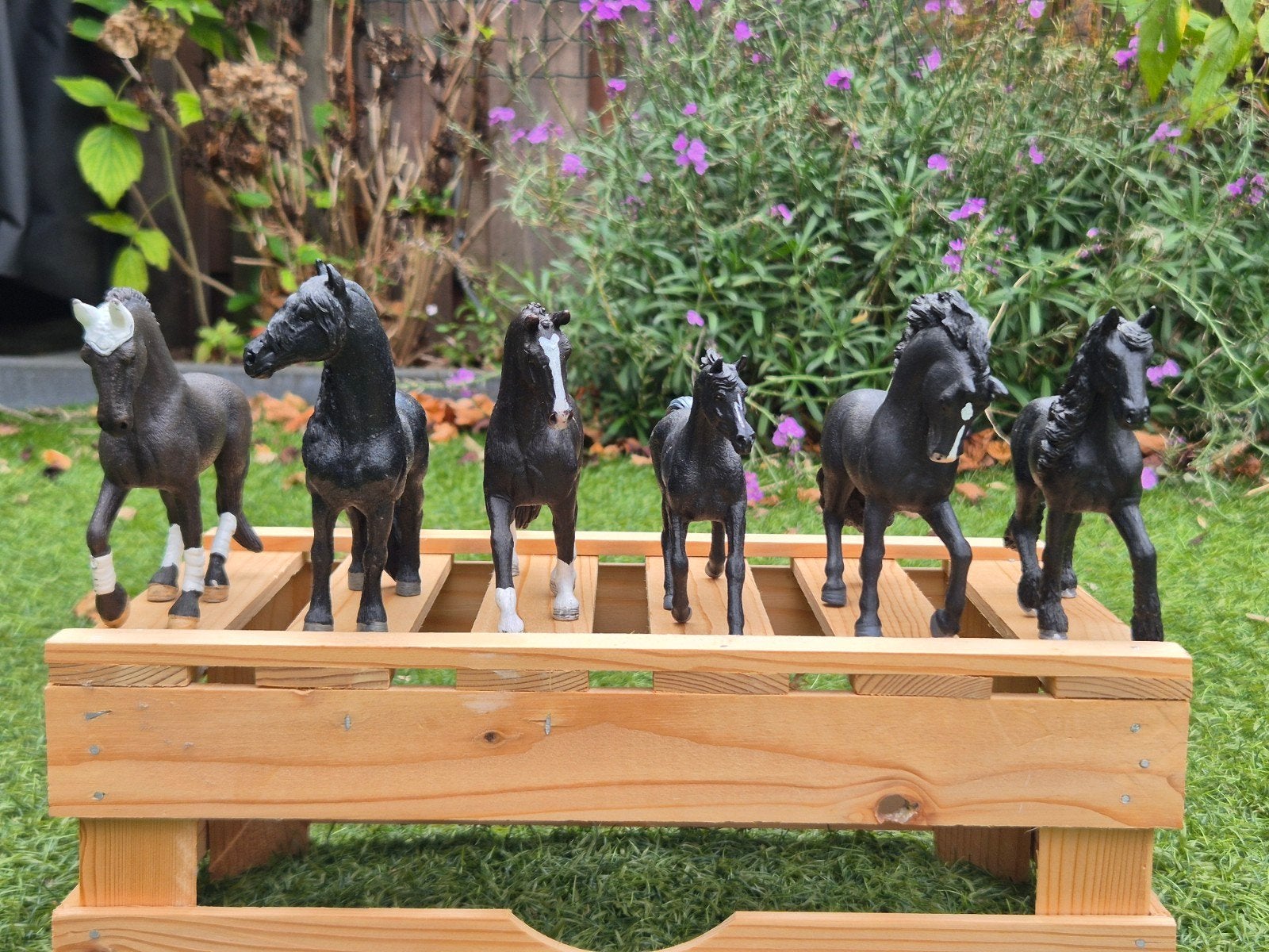 6 zwarte Sleich paarden, Ophalen of Verzenden