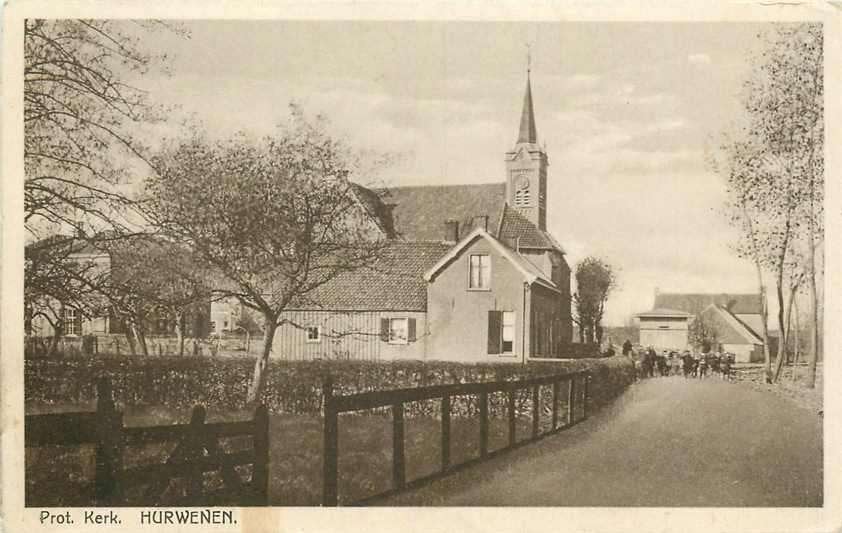 377-391-005 Hurwenen Prot. Kerk, Verzenden, Voor 1920, Gelderland
