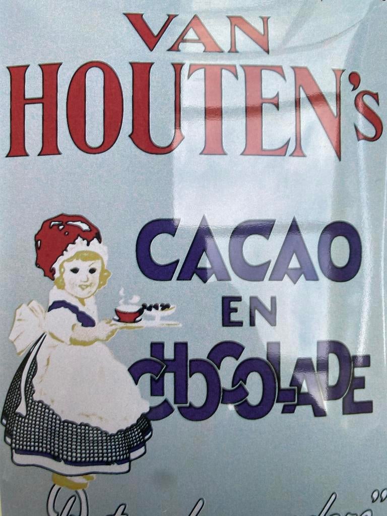 Van Houten’s - Reclamebord Cacao en Chocolade!, Ophalen of Verzenden, Nieuw, Reclamebord