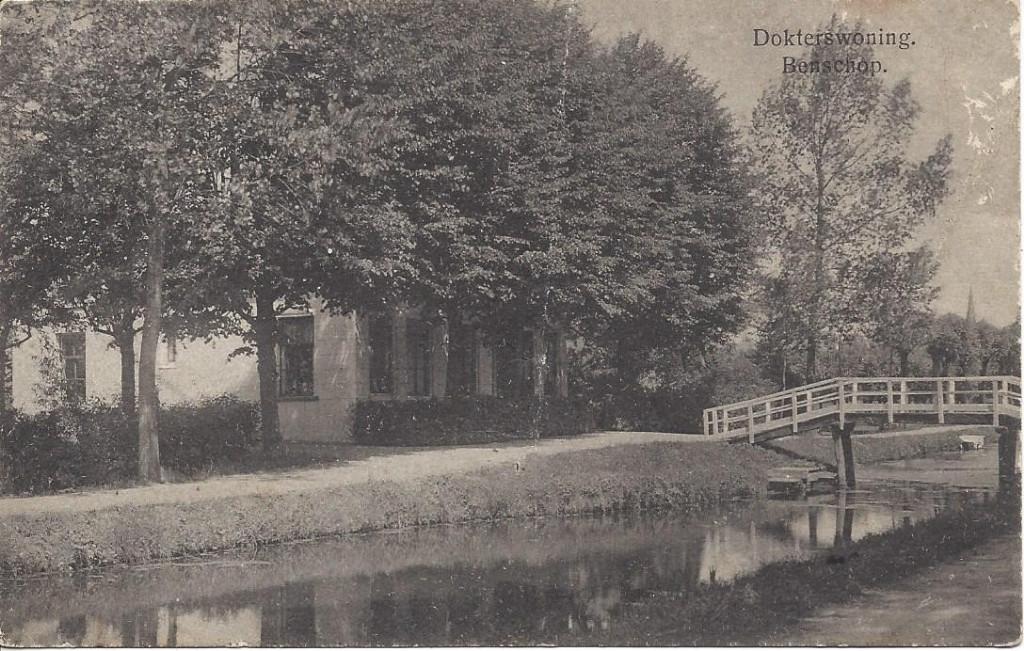 Benschop (Utr.) Dokterswoning, gelopen 1918, Verzamelen, Ansichtkaarten | Nederland, Ophalen of Verzenden, Voor 1920, Gelopen