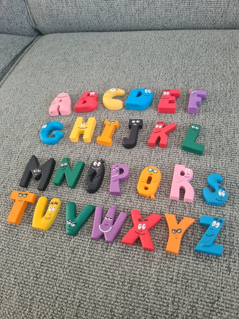 Barbapapa magneten magneetjes alfabet letters abc compleet, Gebruikt, Ophalen of Verzenden, Nvt, Nvt