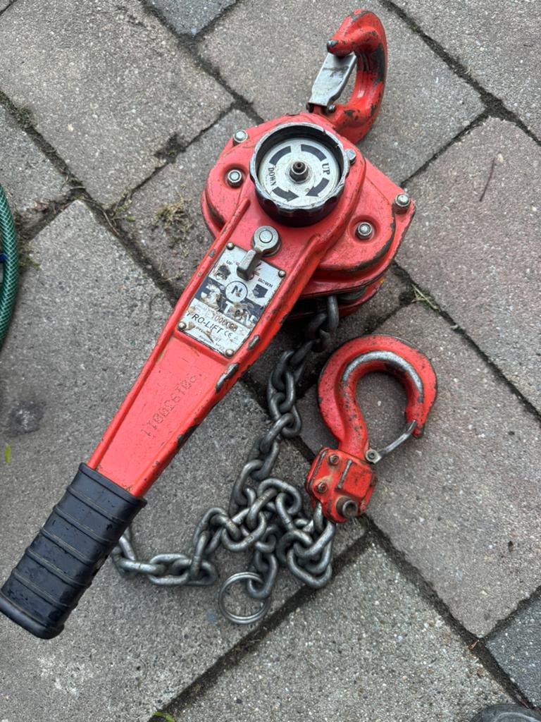 Takel rateltakel kettingtakel 3 ton handtakel, Ophalen of Verzenden, Zo goed als nieuw