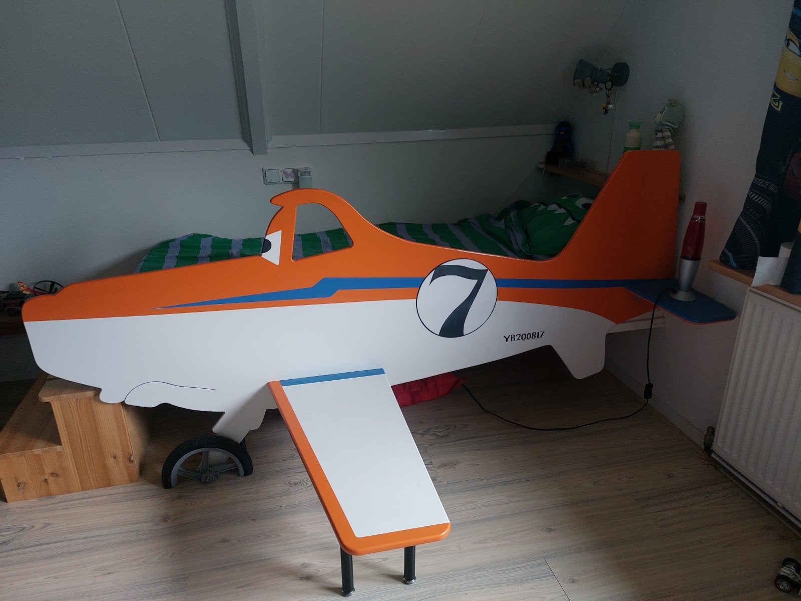 1-persoonsbed Vliegtuig Dusty en dekbedhoes, Ophalen, Gebruikt, 180 cm of meer, 85 tot 100 cm